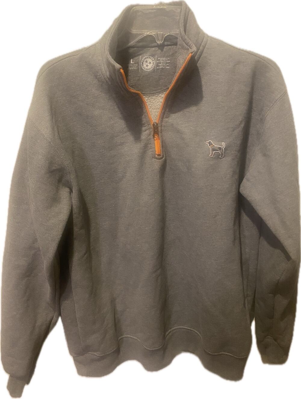 Volunteer Traditions Tennessee Vols Grey Fleece 1/4 Zip Pullover Size L Dog